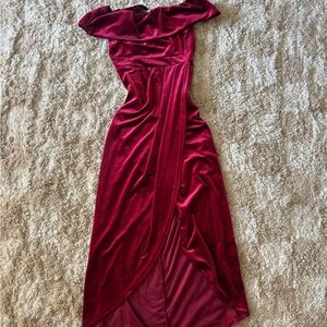 Elegant Red Velvet Dress